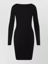 Rick Owens Ribbed Long-sleeved Day Dress In Black