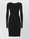 Rick Owens Bodycon Dress With Long Sleeves And Open Back In Black
