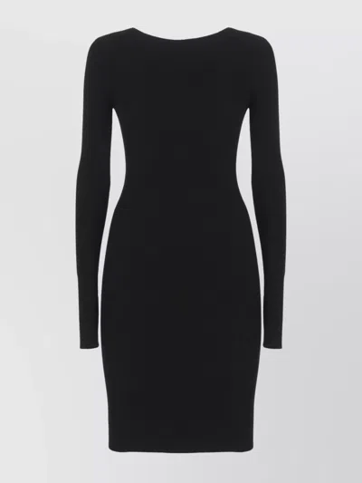 Rick Owens Bodycon Dress With Long Sleeves And Open Back In Black