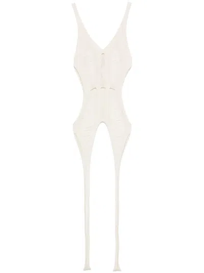 Rick Owens Bodysuit Knitted Tank In Neutrals