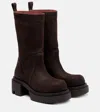 Rick Owens 60mm Bogun Platform Combat Boots In Brown
