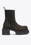 Rick Owens Platform Boots With Elastic Strap In Brown