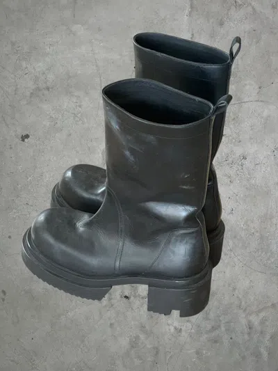 Pre-owned Rick Owens Bogun Boots In Black