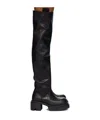 Rick Owens Gray Concordians Wader Bodun Tall Boots In Black