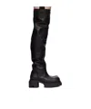 Rick Owens Gray Concordians Wader Bodun Tall Boots In Black