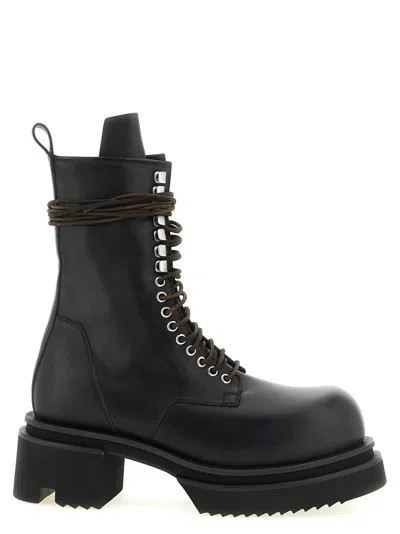 Rick Owens Bogun Combat Boot In Black