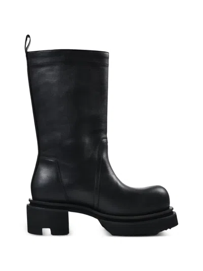 Rick Owens Bogun Leather Biker Boots In Multi
