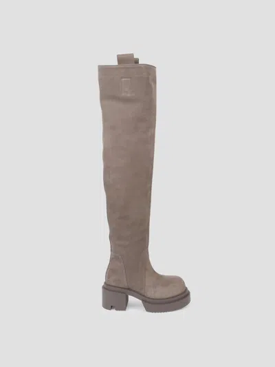 Rick Owens Bogun Mini Wader Boots In Neutral