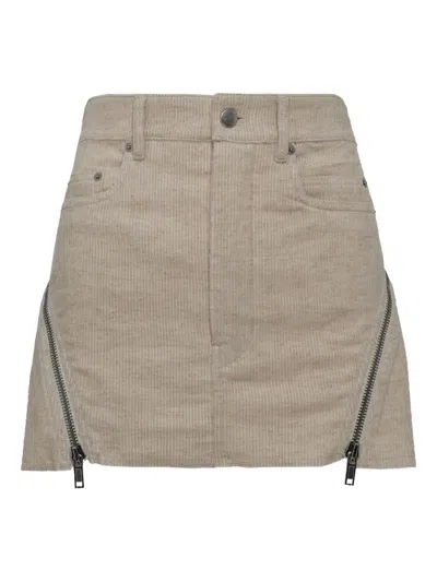 Rick Owens Bolan Banana Corduroy Mini Skirt In Neutral