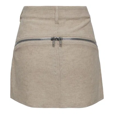 Rick Owens Bolan Banana Mini Linen Cordur Skirt In Brown