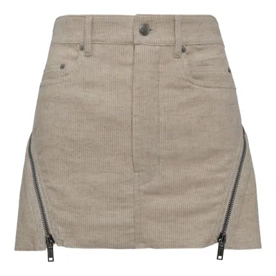 Rick Owens Bolan Banana Mini Linen Cordur Skirt In Brown