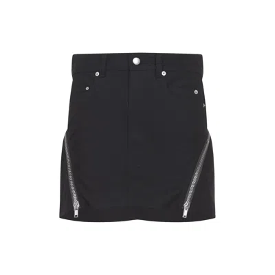 Rick Owens Black Bolan Banana Cotton Mini Skirt In Brown