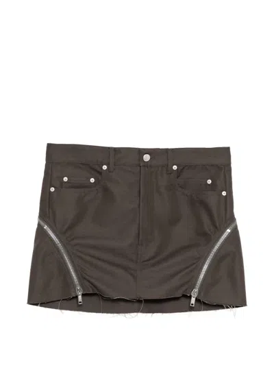 Rick Owens Bolan Banana Mini Skirt In Brown