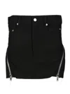 Rick Owens Bolan Banana Mini Skirt Drill Wool Skirts Black In Black