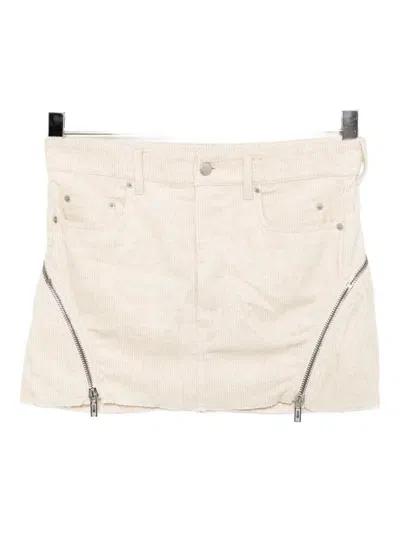 Rick Owens Bolan Banana Mini Skirt In White