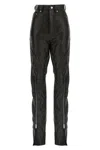 Rick Owens Bolan Banana Zip-detail High-waisted Leather Trousers In Black