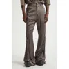 Rick Owens Bolan Banana Zip Satin Pants In Dust