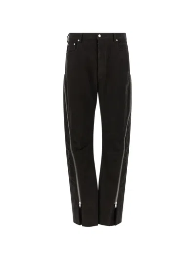 Rick Owens Bolan Bandana Zip-detailed Trousers In Black
