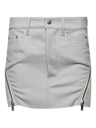 Rick Owens Bolan Banana Zip-detail Mini Skirt In Gray