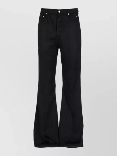 Rick Owens Bolan Bootcut Belt Loop Five Pocket Trousers In Black