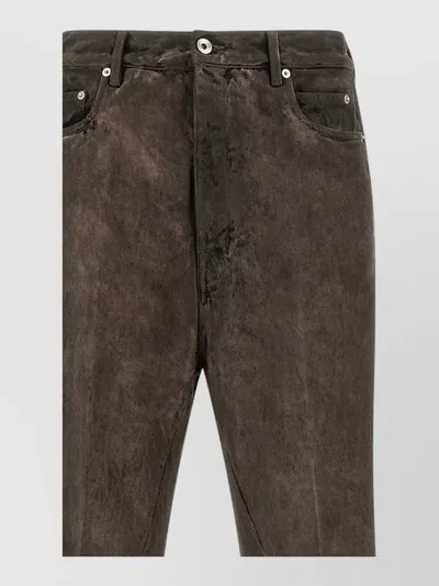 Rick Owens Bolan Bootcut Denim Jeans Five Pocket In Brown
