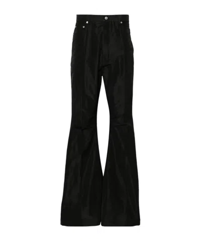 Rick Owens Bolan Bootcut Faille Trousers In Black