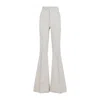 Rick Owens High-waisted Flared Pants With Textured Cotton-linen Blend In White