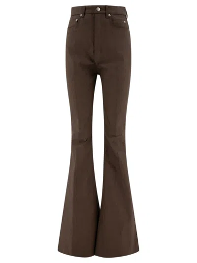 Rick Owens Women's "bolan Bootcut" Jeans In Brown