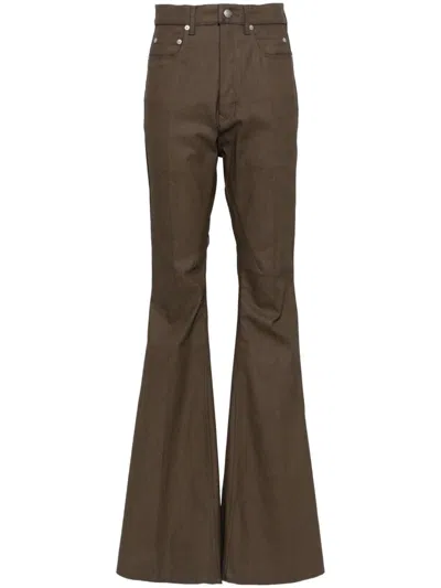 Rick Owens Bolan Coated Jeans In Brown