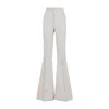 Rick Owens High-waisted Flared Pants With Textured Cotton-linen Blend In White