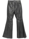 Rick Owens Black Porterville Bolan Leather Trousers In Black