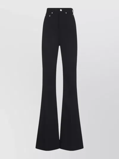 Rick Owens Bolan Bootcut Wool High Waist Trousers In Black