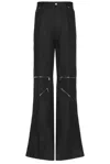 Rick Owens Black Hollywood Bolan Cargo Leather Pants In Black