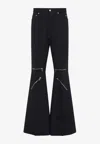 Rick Owens Black Hollywood Bolan Cargo Leather Pants In Black