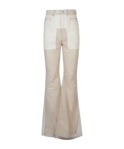 Rick Owens Bolan Flared Trousers In Neutral