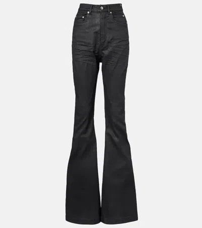 Rick Owens Bolan High-rise Bootcut Jeans In Black