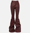 Rick Owens Bolan High-rise Bootcut Jeans In Red