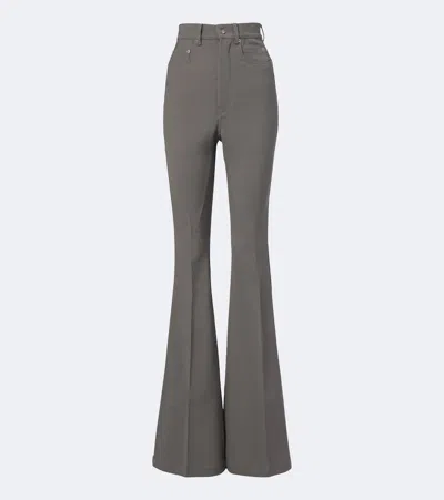 Rick Owens Bolan High-rise Wool-blend Flared Pants In Grey