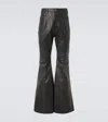 Rick Owens Bolan Leather Flared Pants In Black