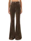 Rick Owens Flared Trousers With Pockets And Loops In Multi