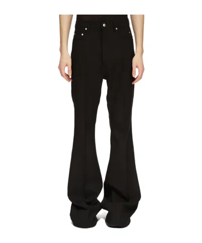 Rick Owens Bolan Virgin Wool Bootcut Trousers In Black