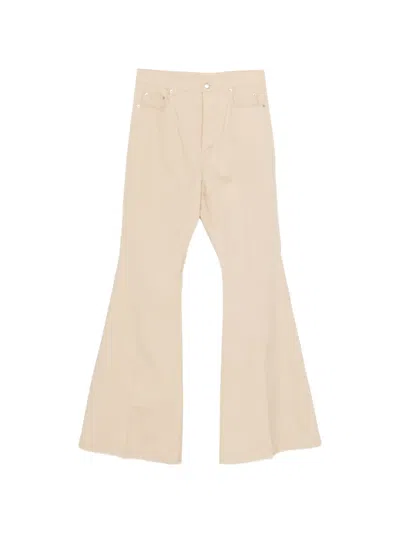 Rick Owens Bolan Zip-up Flared Jeans In Neutral