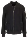 Rick Owens Baseball-collar Wool Bomber Jacket In Black