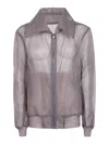 Rick Owens Long-sleeved Casual Jacket In Gray