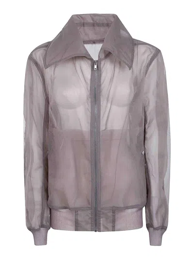 Rick Owens Bomber Dracucollar Jacket In Grey