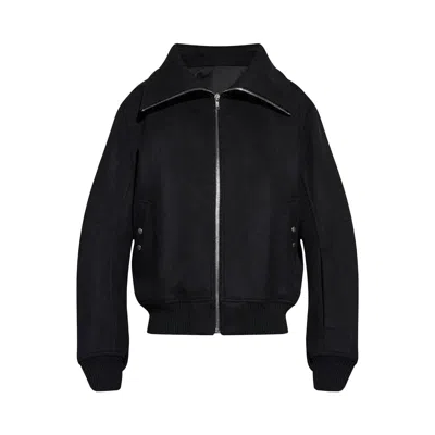 Pre-owned Rick Owens Bomber In Pelle Imbottito Blixa Dracucollar Jacket 'black' | Men's Size 50