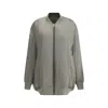 Rick Owens Oversized Peter Bomber Jacket With Smooth Finish In Gray