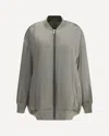 Rick Owens Oversized Peter Bomber Jacket With Smooth Finish In Gray