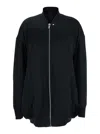 Rick Owens Oversized Black Bomber Jacket With Design In Black