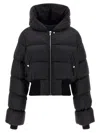 Rick Owens Black Down Jacket With Crop Design And Fixed Hood In Tech Fabric Woman In Black